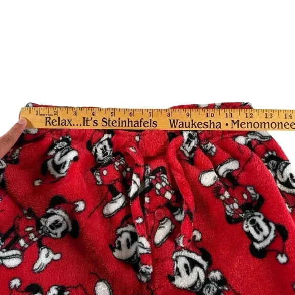 Disney Mickey Mouse Plush Fleece Pajama Pants Bottoms Christmas Holiday Size S - Picture 8 of 12